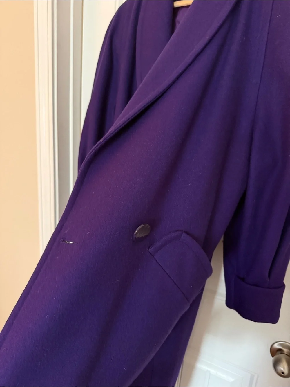 Women's Purple Shawl-Collar Trench Coat by